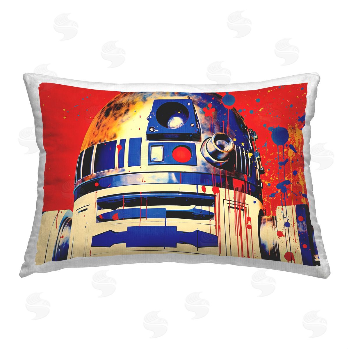 Birch & Ink Abstract Sci-Fi Robot Printed Plush Polyester Throw Pillow