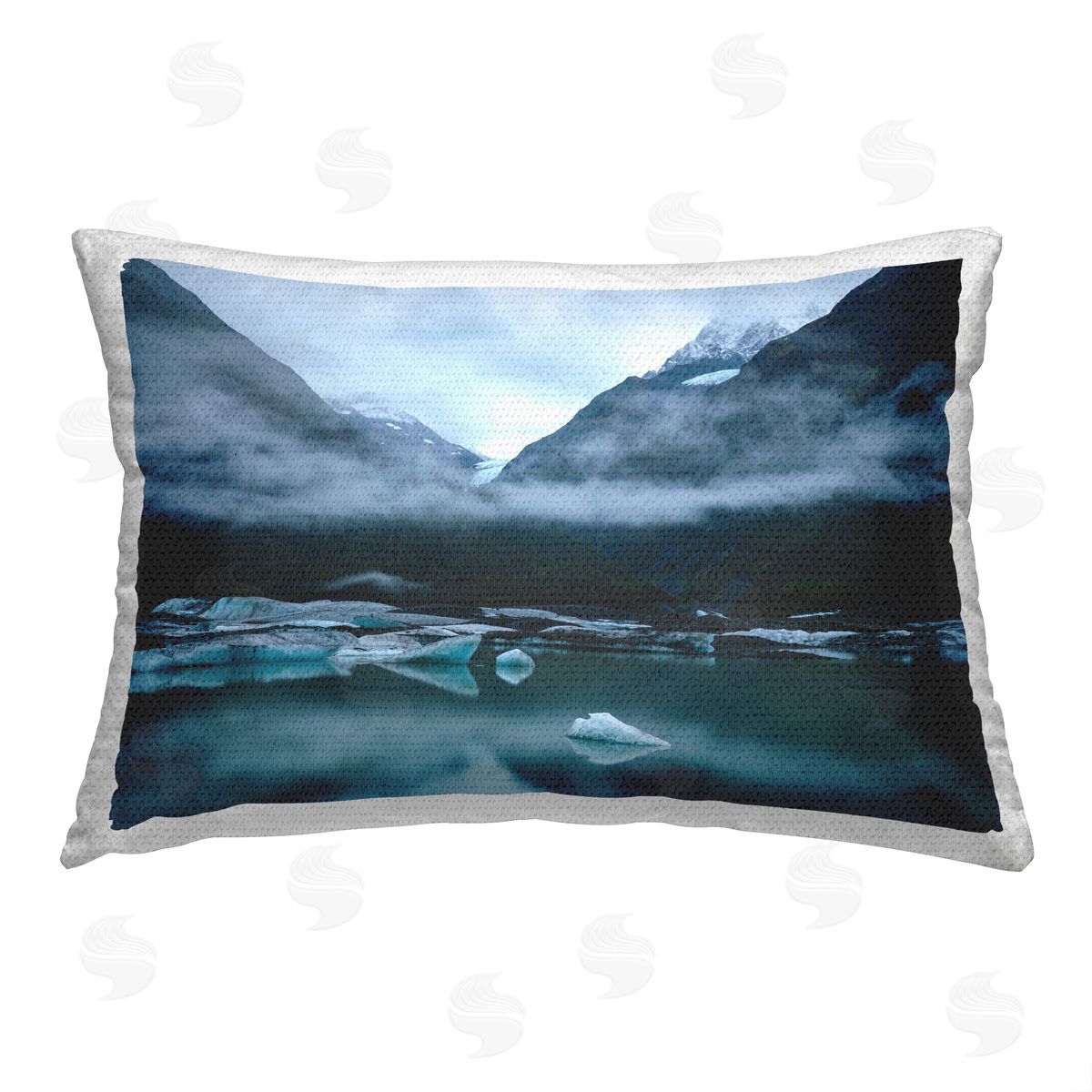 Daniel Sproul Winter Glacier Landscape Outdoor Quick-Dry Polyester Printed Throw Pillow