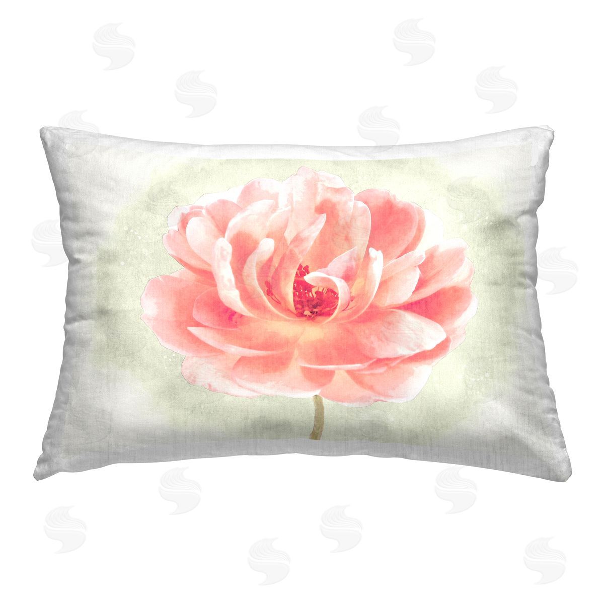 Christine Zalewski Pink Flower Sprig Printed Plush Polyester Throw Pillow