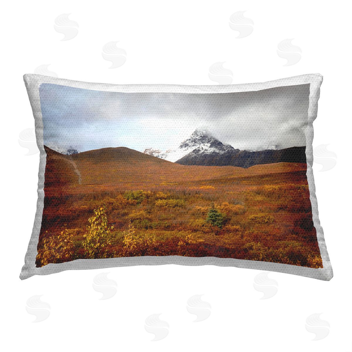 Daniel Sproul Cloudy Distant Mountain Peak Outdoor Quick-Dry Polyester Printed Throw Pillow