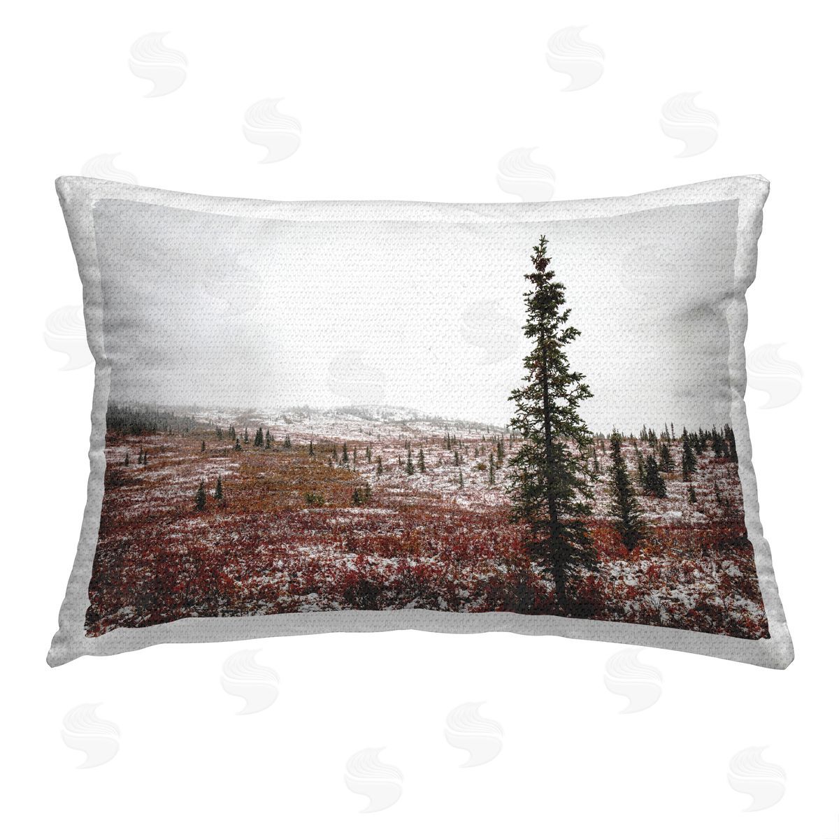 Daniel Sproul Snowy Mountain Valley Outdoor Quick-Dry Polyester Printed Throw Pillow