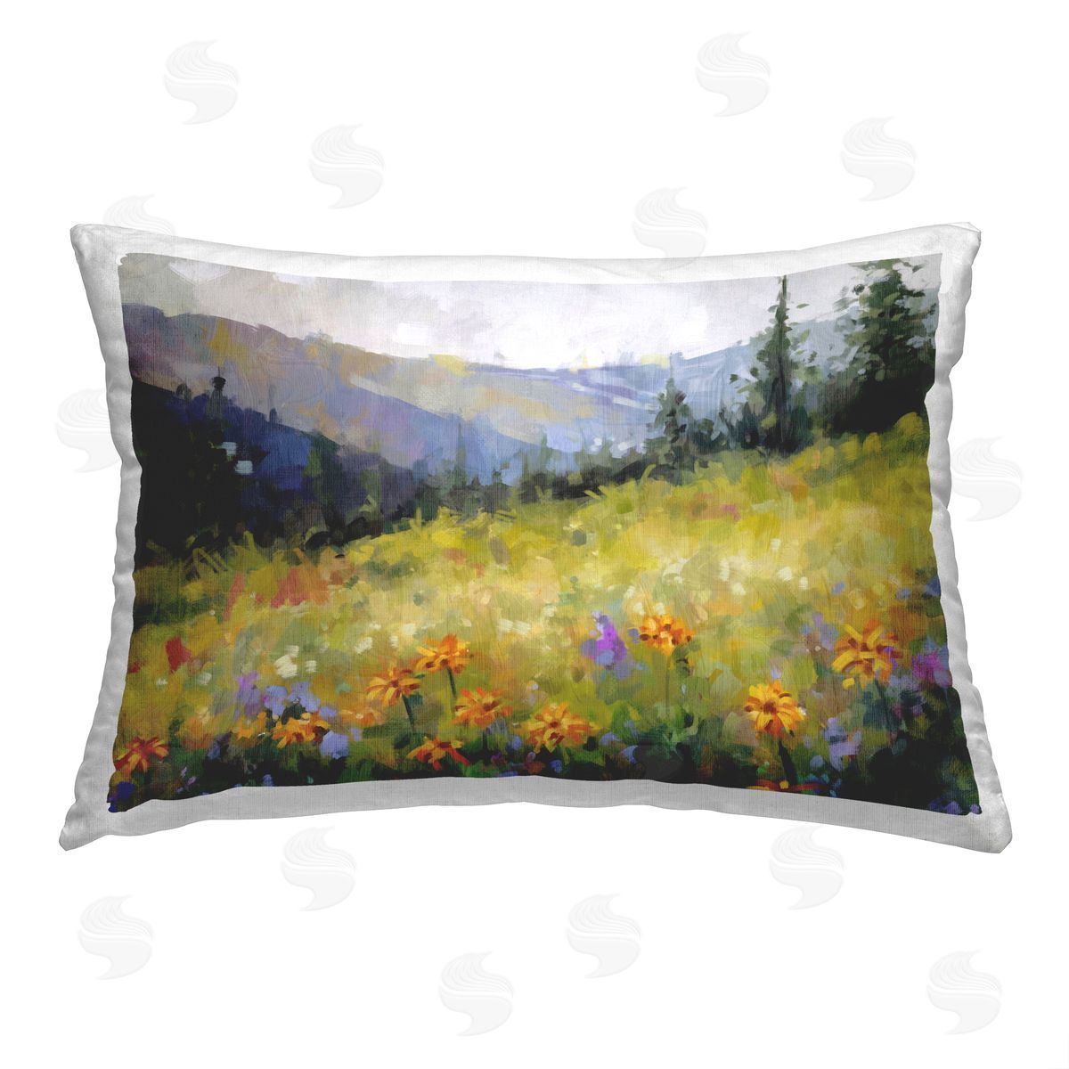 Ziwei Li Treasure Flower Meadow Printed Plush Polyester Throw Pillow