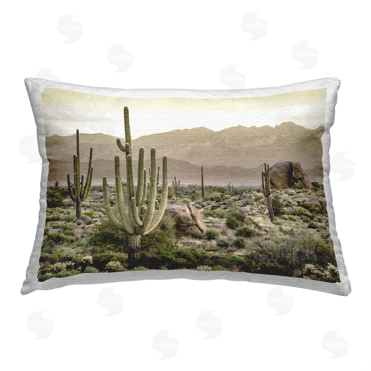 Kim Allen Cactus in Arid Desert Outdoor Quick-Dry Polyester Printed Throw Pillow