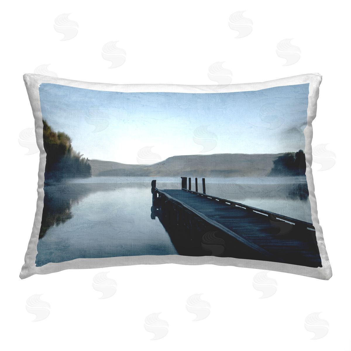 Kim Allen Long Dock at Lake Printed Plush Polyester Throw Pillow