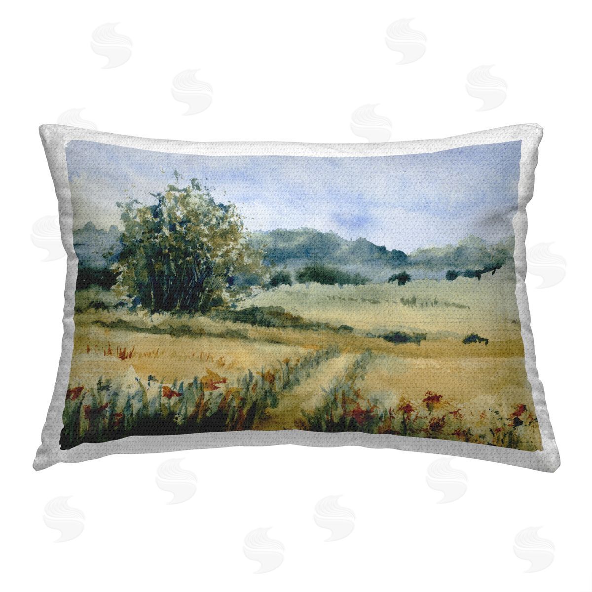 Lanie Loreth Soft Meadow Landscape Outdoor Quick-Dry Polyester Printed Throw Pillow