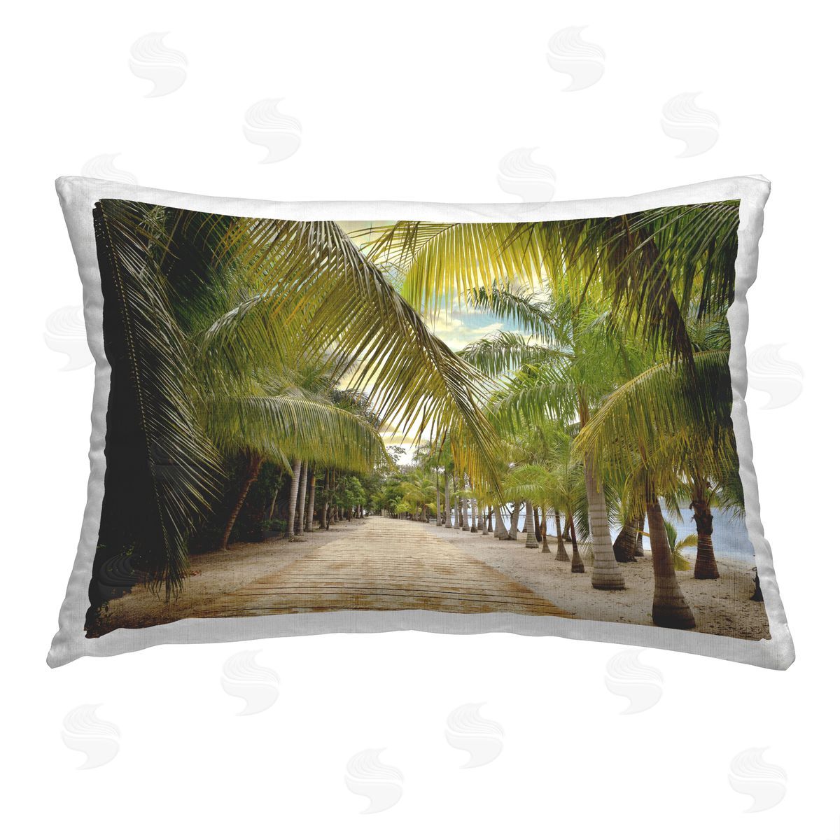 Natalie Carpentieri Tropical Summer Boardwalk Printed Plush Polyester Throw Pillow