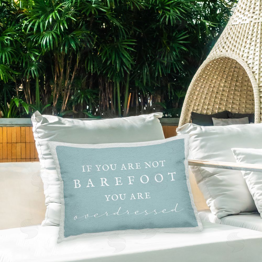 Stupell Studio Beach Barefoot Humor Outdoor Quick-Dry Polyester Printed Throw Pillow in Back Yard