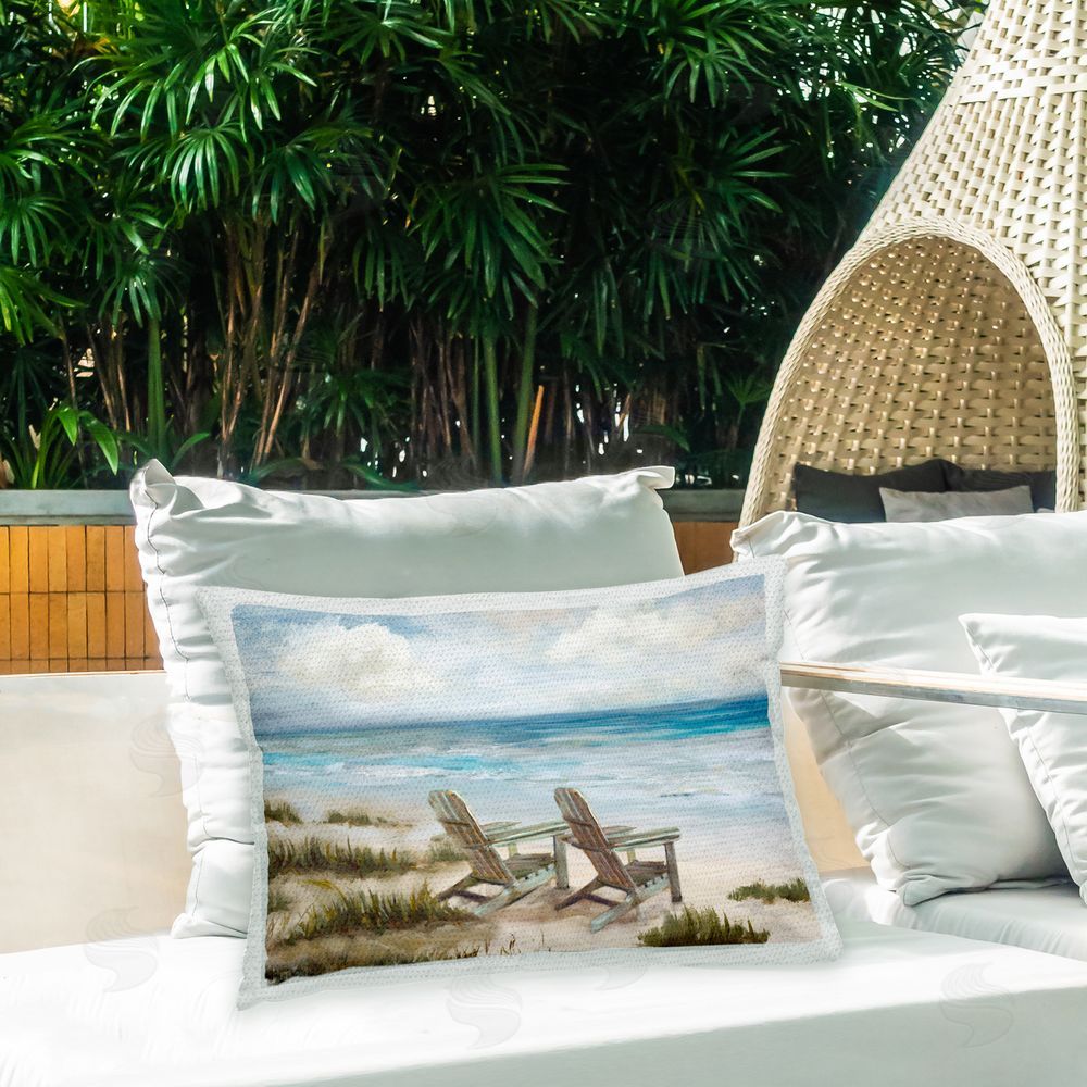 Carson Lyons View For Two Scenery Outdoor Quick-Dry Polyester Printed Throw Pillow in Back Yard