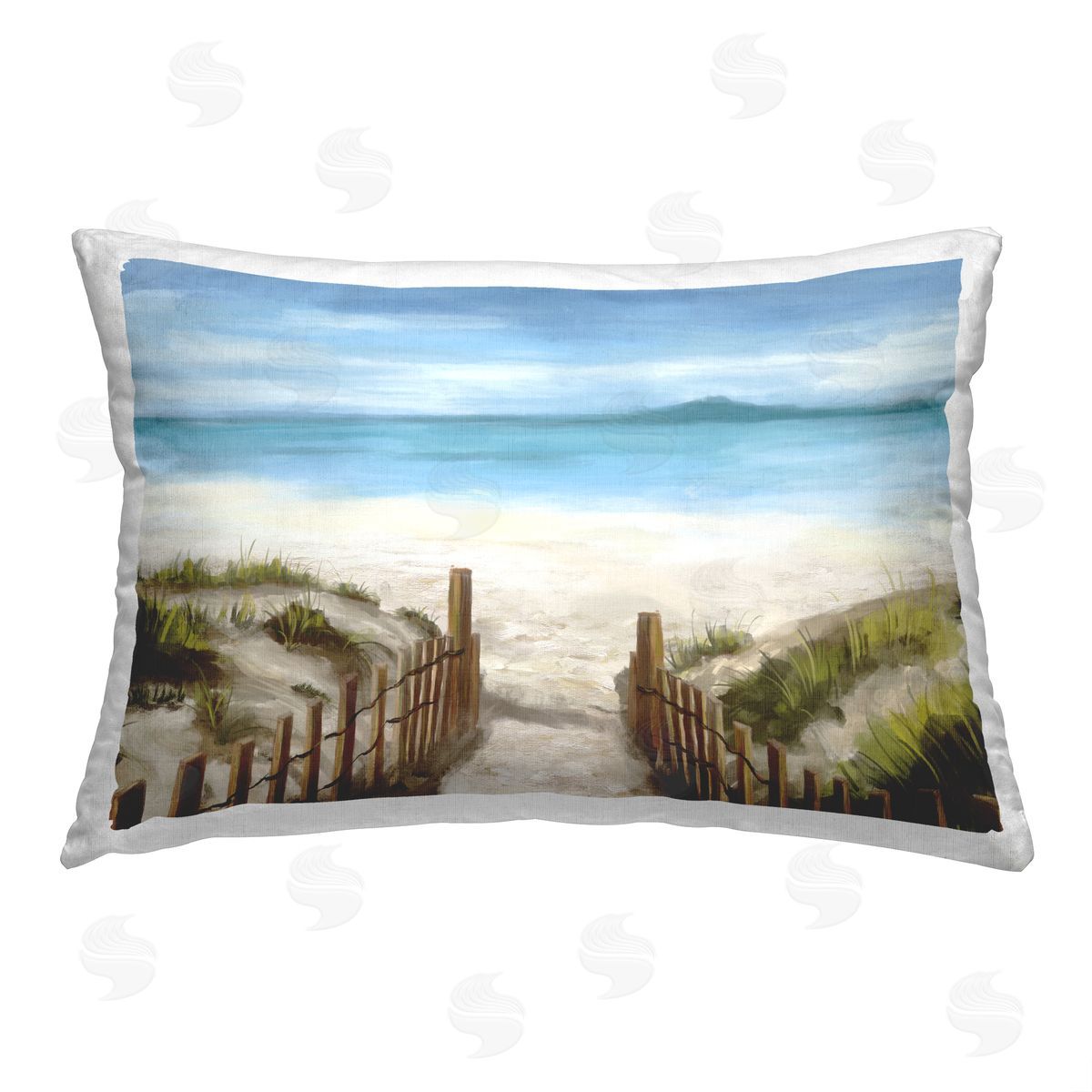 Carson Lyons Sandy Path to Beach Printed Plush Polyester Throw Pillow