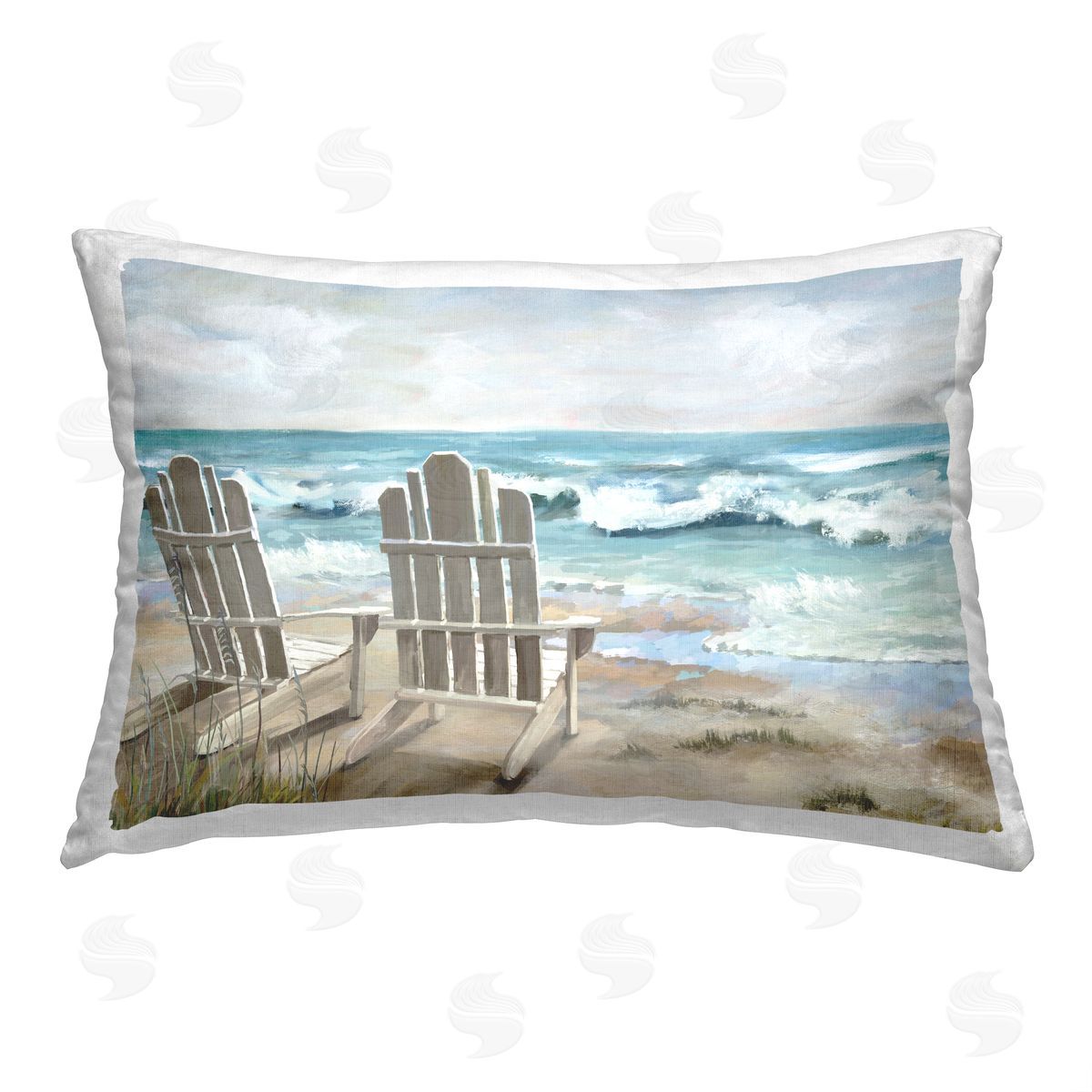 Carson Lyons Serene Beach Chairs Printed Plush Polyester Throw Pillow