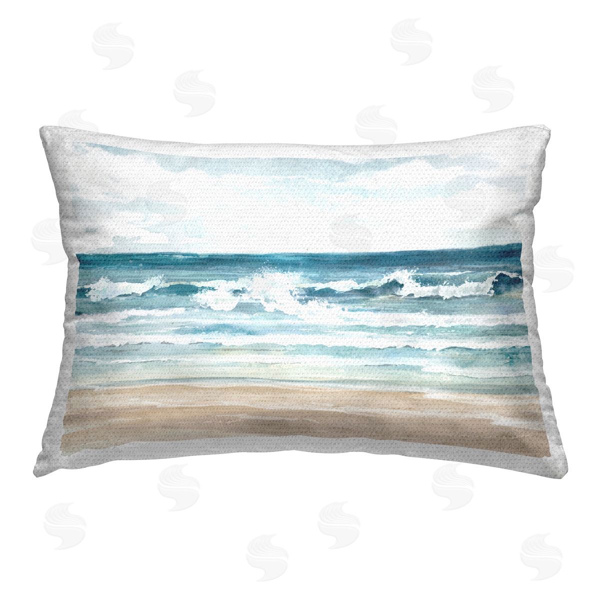 Carson Lyons Waves on Beach Shore Outdoor Quick-Dry Polyester Printed Throw Pillow