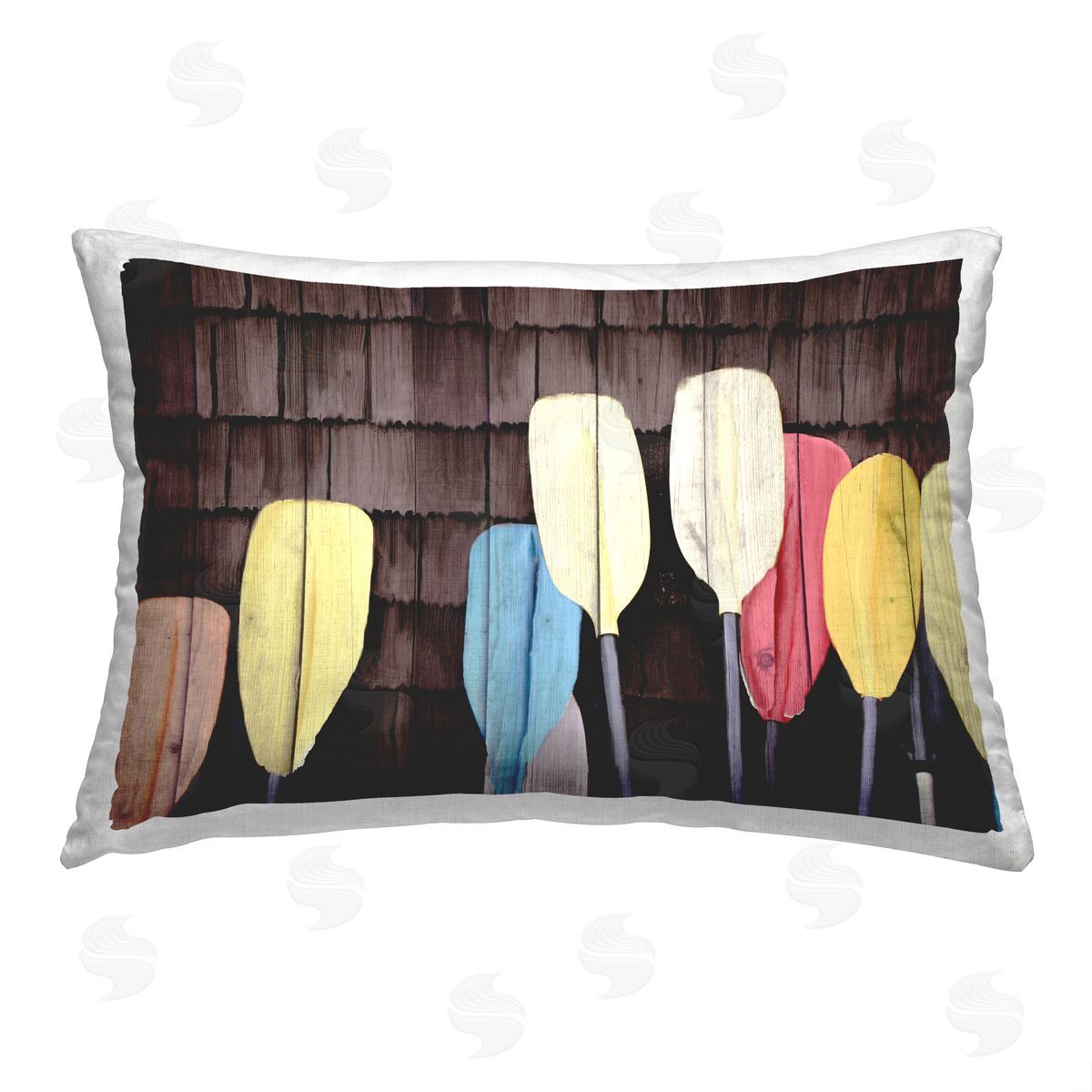 Kim Allen Rustic Varied Oars Printed Plush Polyester Throw Pillow
