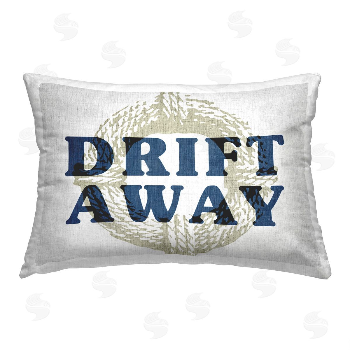 Stupell Studio Drift Away Nautical Rope Printed Plush Polyester Throw Pillow