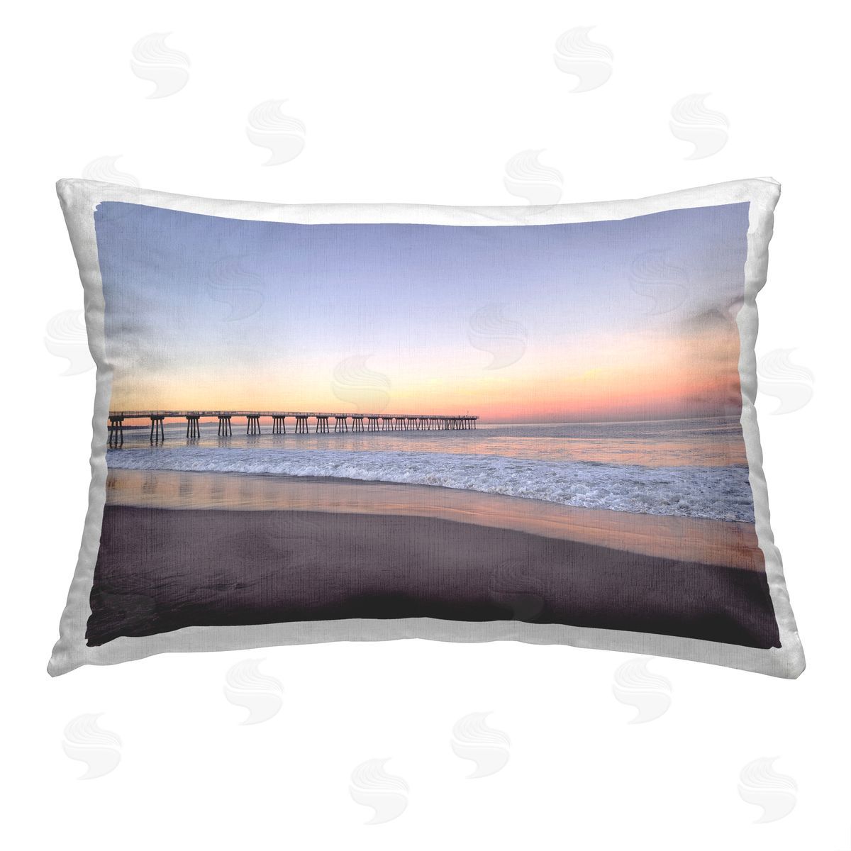 Kathy Mansfield Hermosa Beach Pier Printed Plush Polyester Throw Pillow