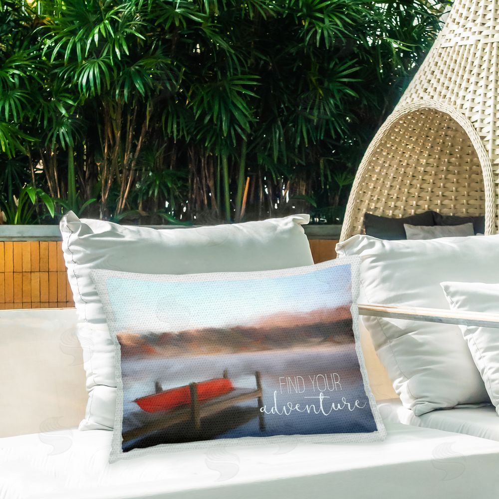Kim Allen Find Your Adventure Scenery Outdoor Quick-Dry Polyester Printed Throw Pillow in Back Yard