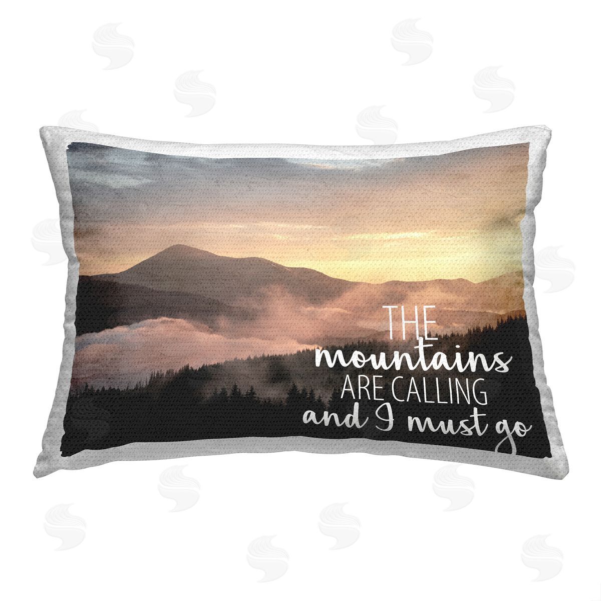 Kim Allen Mountains Adventure Phrase Outdoor Quick-Dry Polyester Printed Throw Pillow