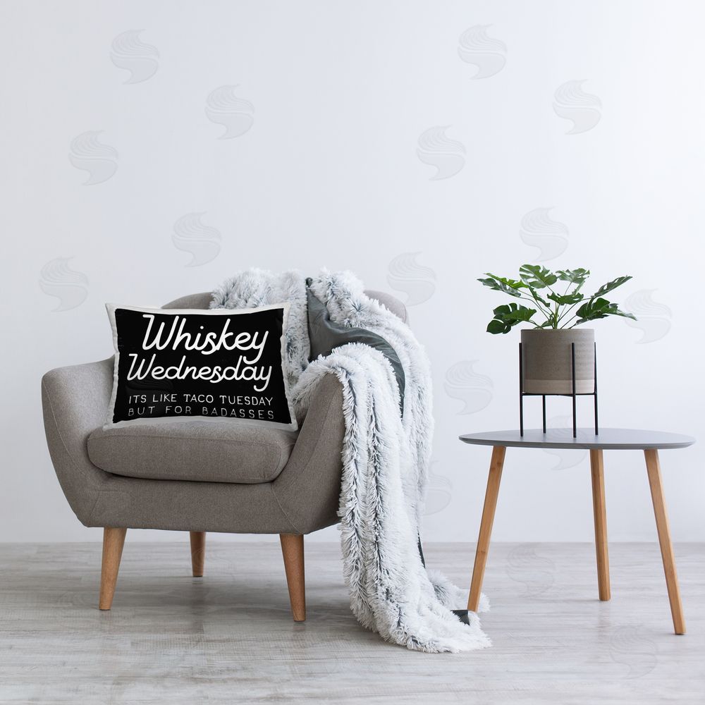 Stupell Studio Sassy Whiskey Wednesday Printed Plush Polyester Throw Pillow On Chair