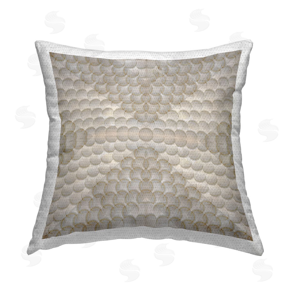 Nan Beige Layered Circles Outdoor Quick-Dry Polyester Printed Throw Pillow