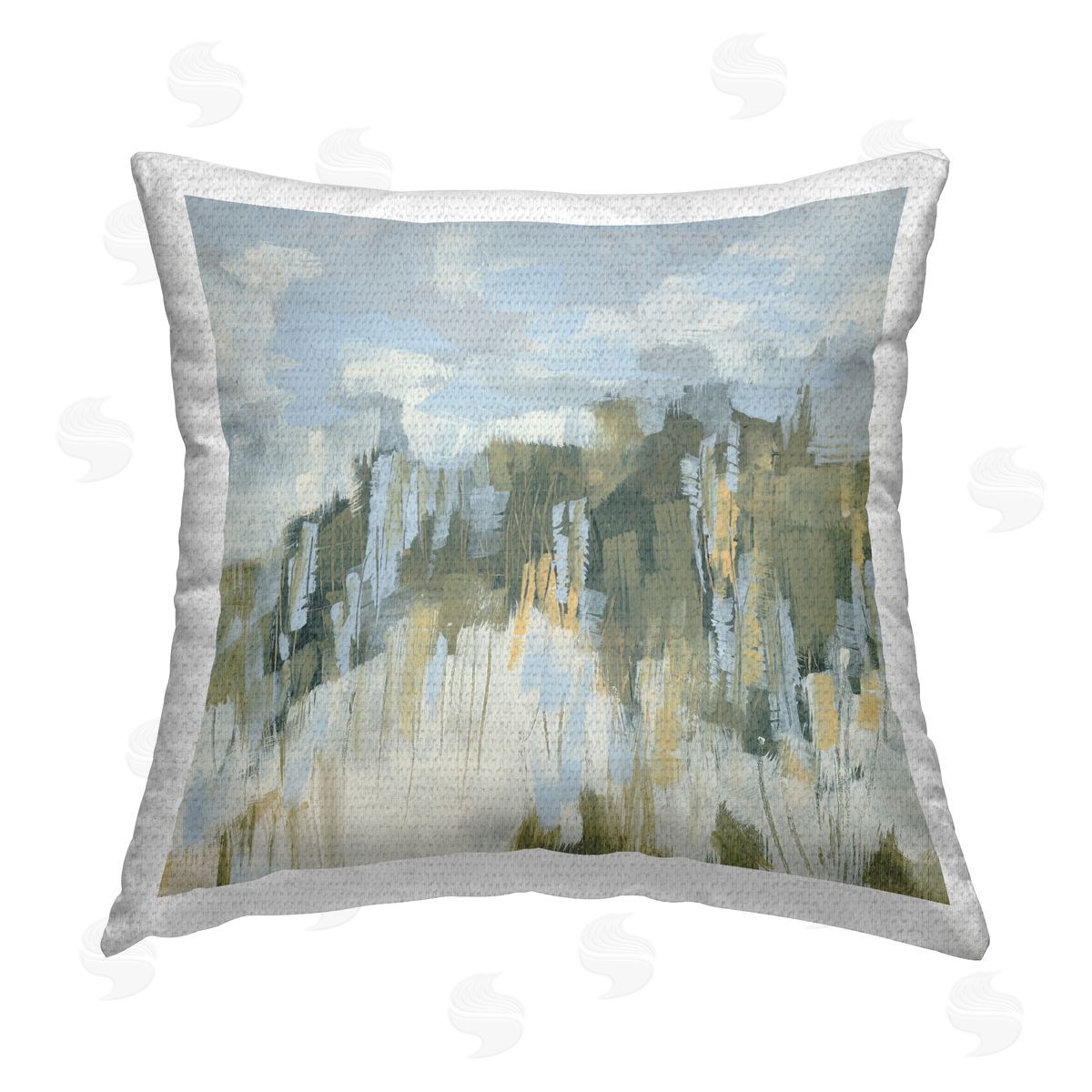 June Erica Vess Chaotic Landscape Distortion Outdoor Quick-Dry Polyester Printed Throw Pillow