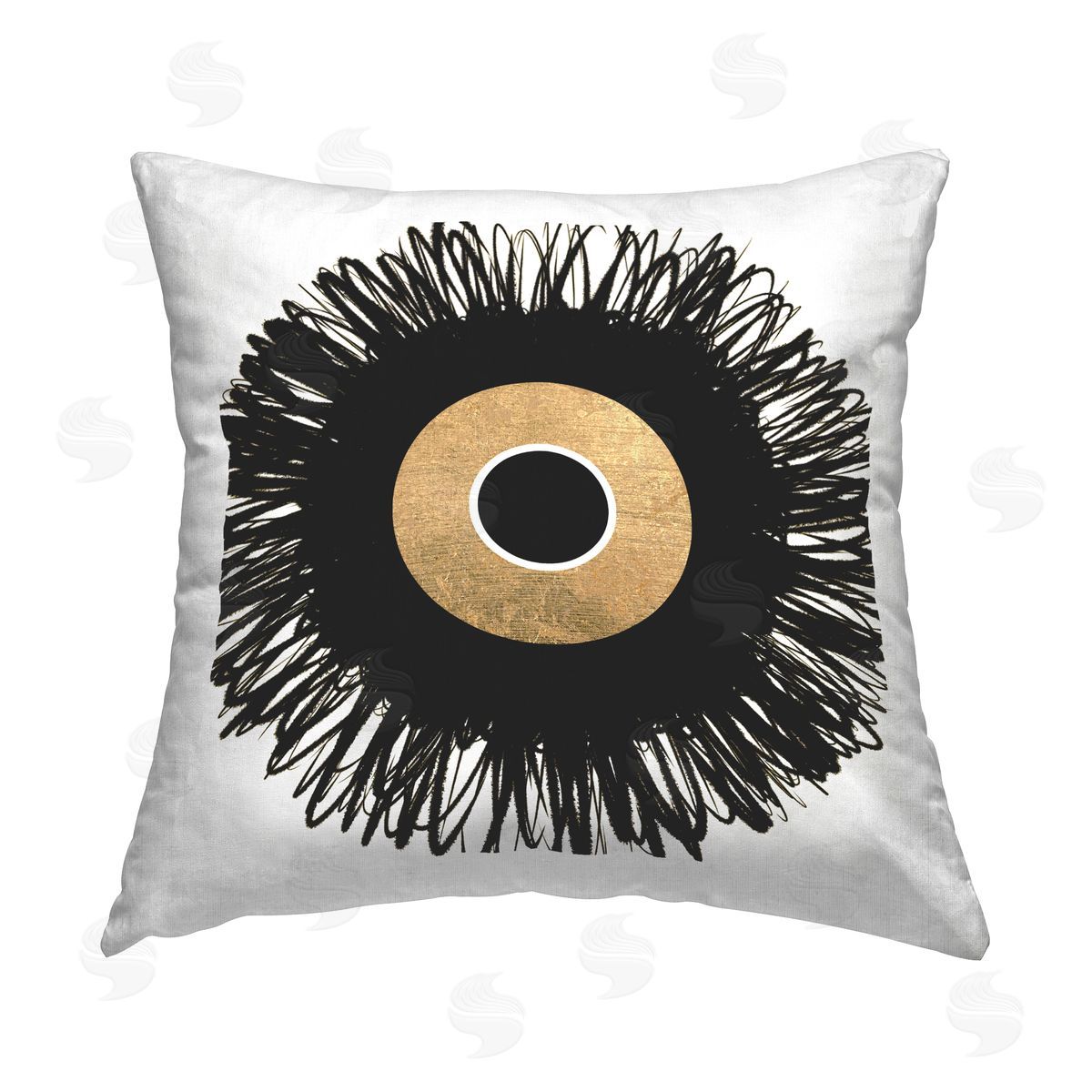 Alonzo Saunders Contemporary Shape with Glam Printed Plush Polyester Throw Pillow