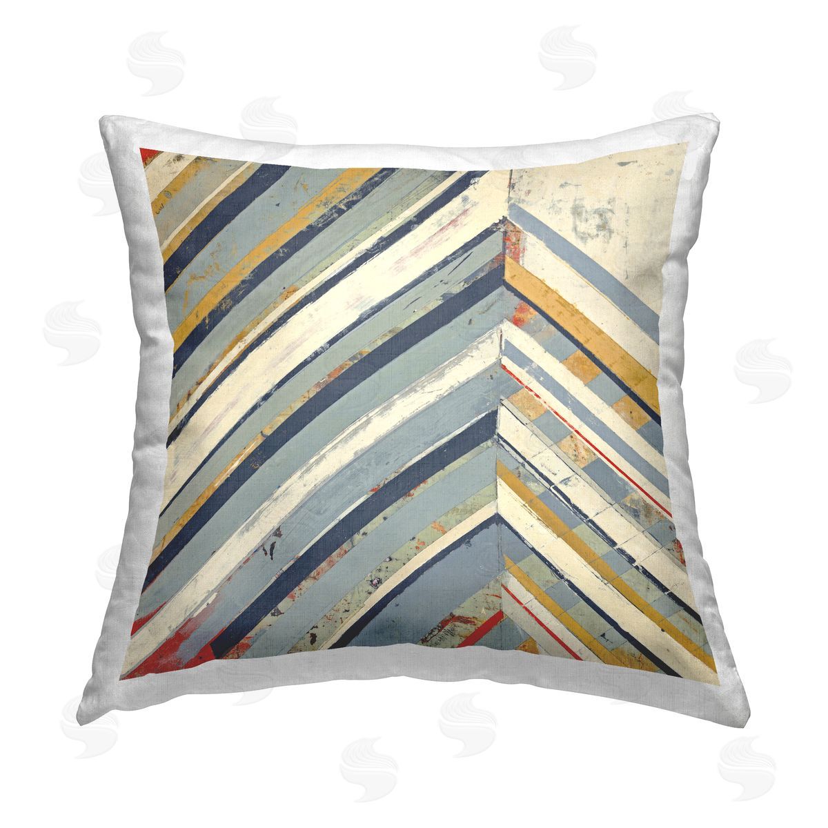 Pippin Schupbach Distressed Abstract Chevron Printed Plush Polyester Throw Pillow