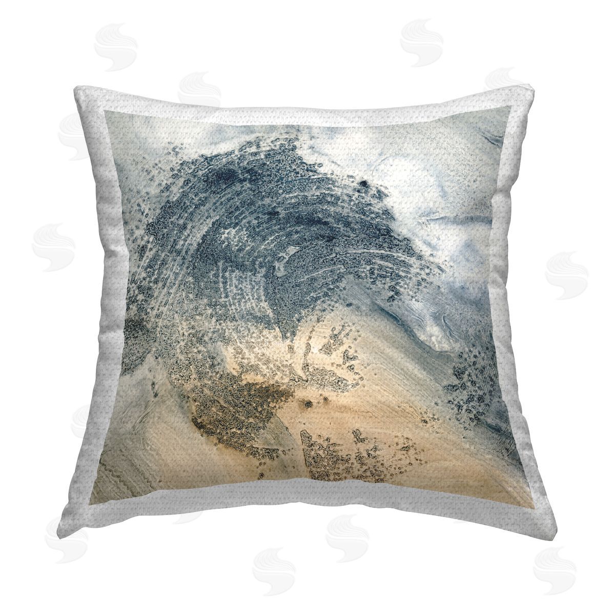 Ethan Harper Abstract Grey Brush Strokes Outdoor Quick-Dry Polyester Printed Throw Pillow