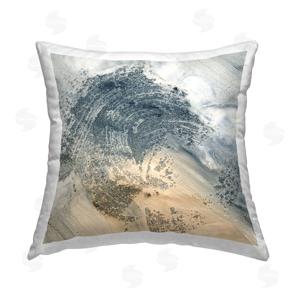 Ethan Harper Abstract Grey Brush Strokes Printed Plush Polyester Throw Pillow