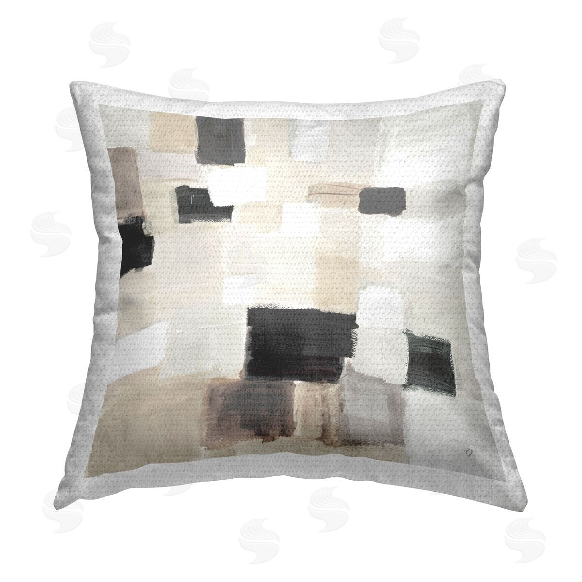 Lanie Loreth Subtle Asymmetrical Squares Outdoor Quick-Dry Polyester Printed Throw Pillow