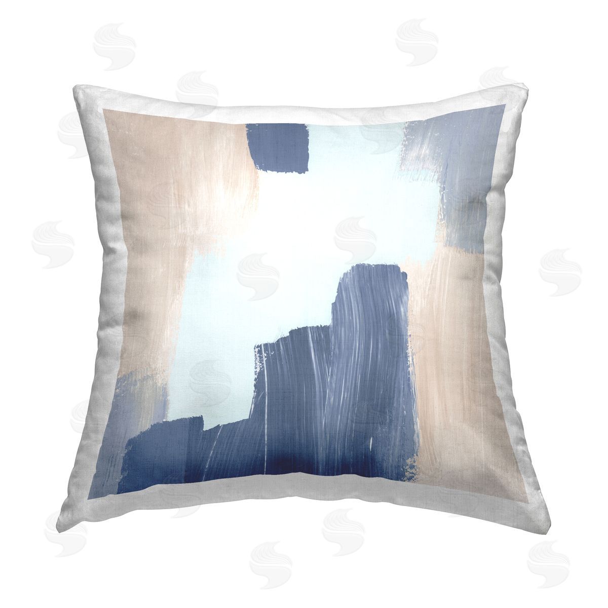 Lucille Price Abstract with Brush Strokes Printed Plush Polyester Throw Pillow