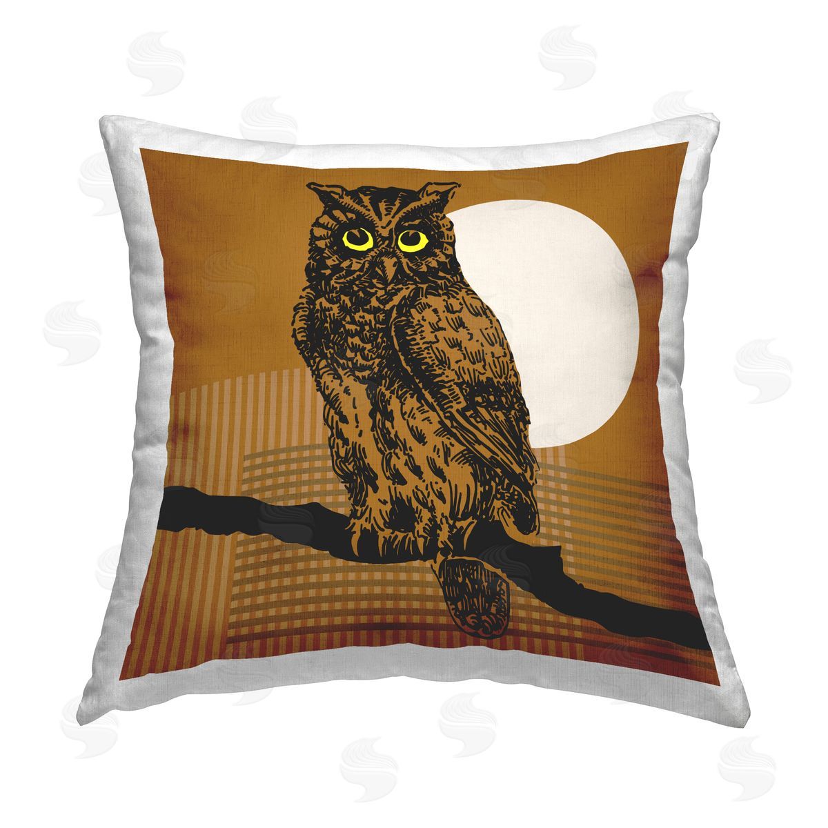 Regina Moore Brown Owl Perched Printed Plush Polyester Throw Pillow