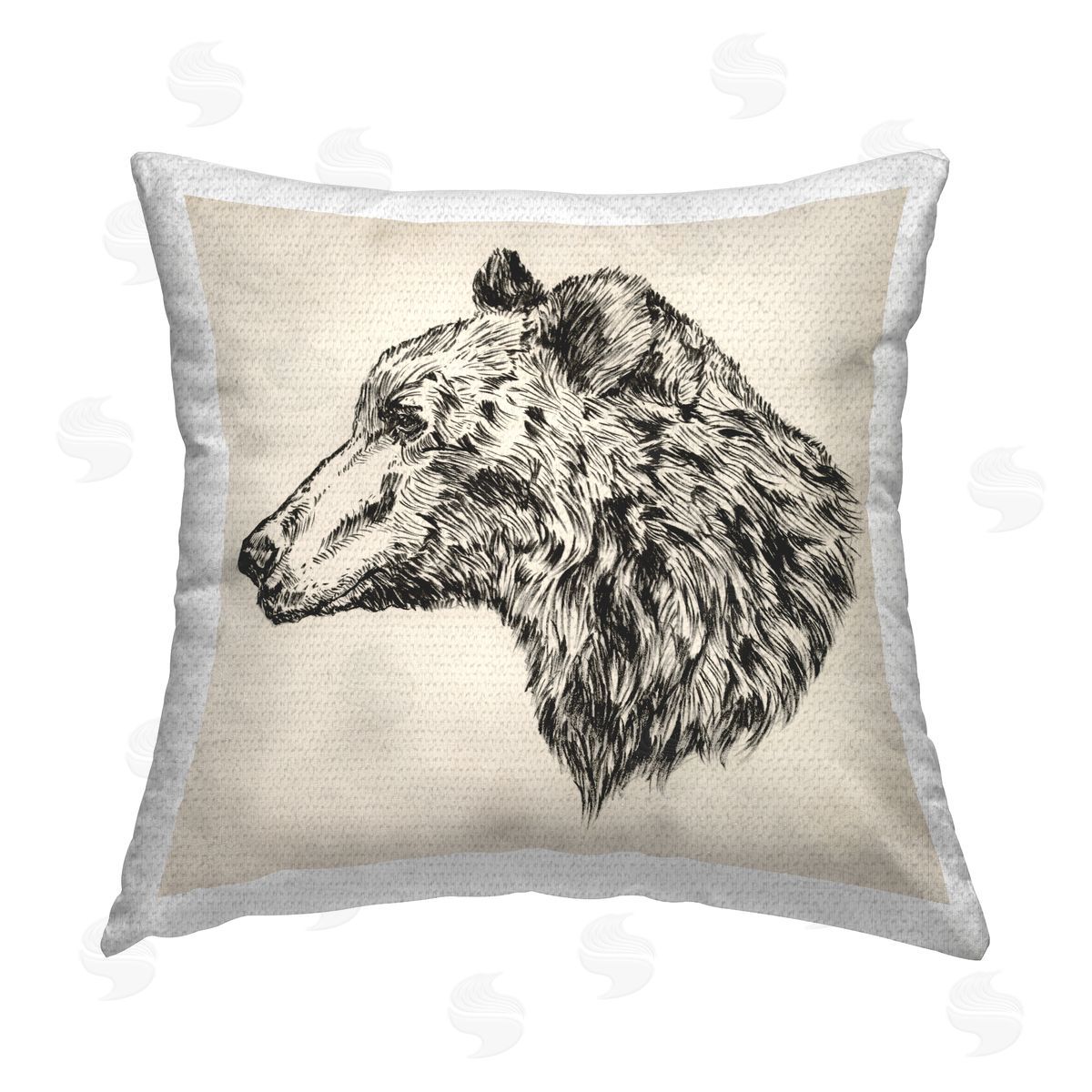Victoria Barnes Bear Facing Left Outdoor Quick-Dry Polyester Printed Throw Pillow