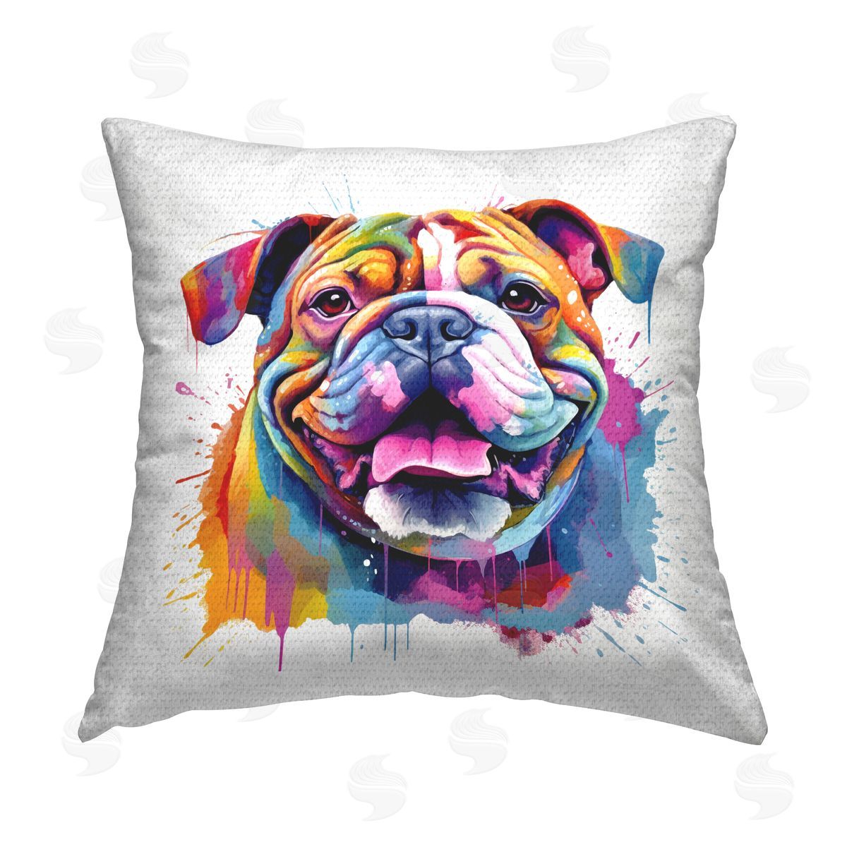 MB Cunningham Abstract Splash Bulldog Outdoor Quick-Dry Polyester Printed Throw Pillow