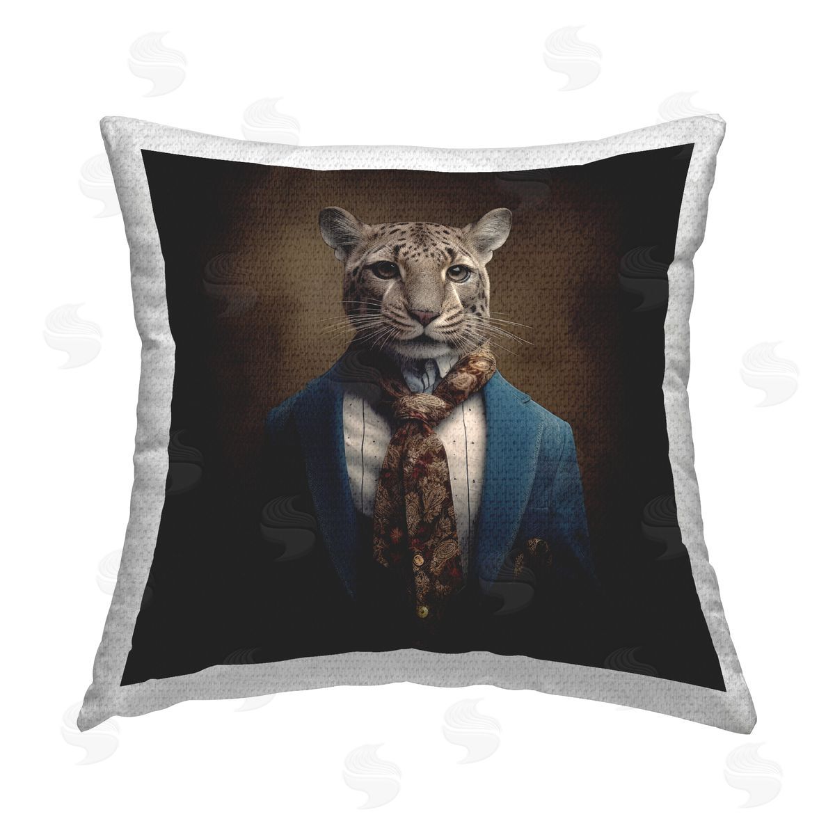 Lazar Studio Leopard Wearing Suit Outdoor Quick-Dry Polyester Printed Throw Pillow