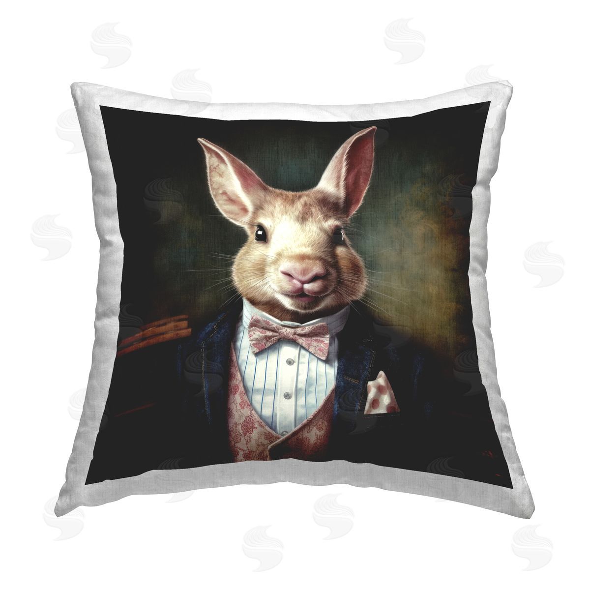Lazar Studio Hare in Chic Suit Printed Plush Polyester Throw Pillow