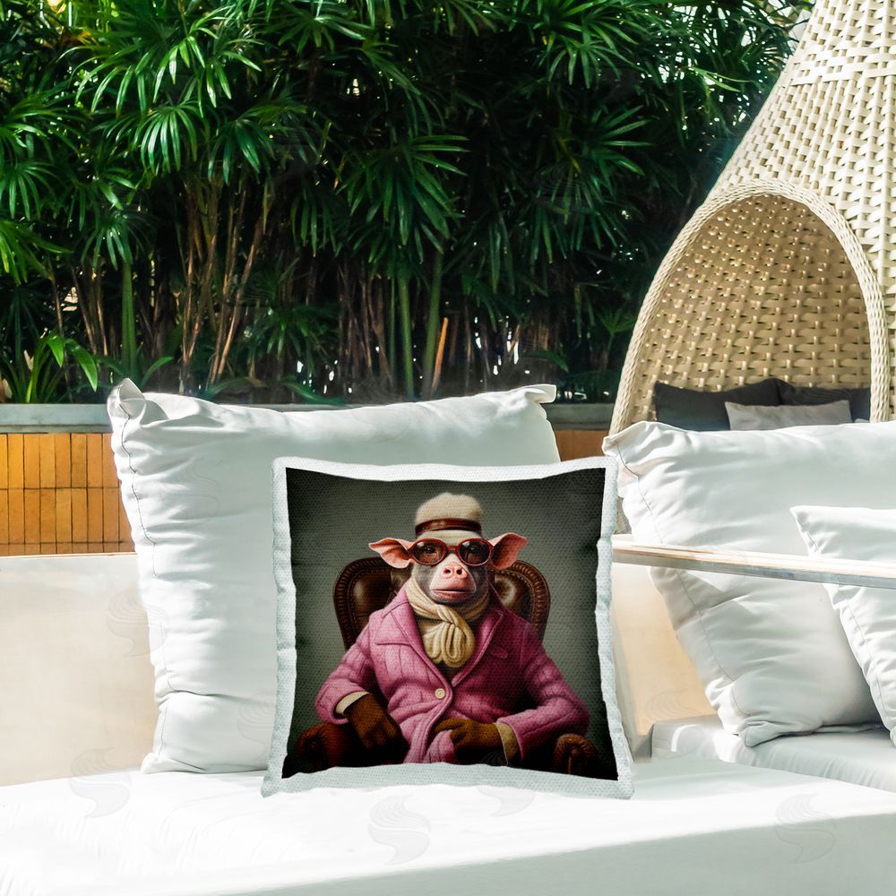 Lazar Studio Fashionable Wild Animal Outdoor Quick-Dry Polyester Printed Throw Pillow in Back Yard