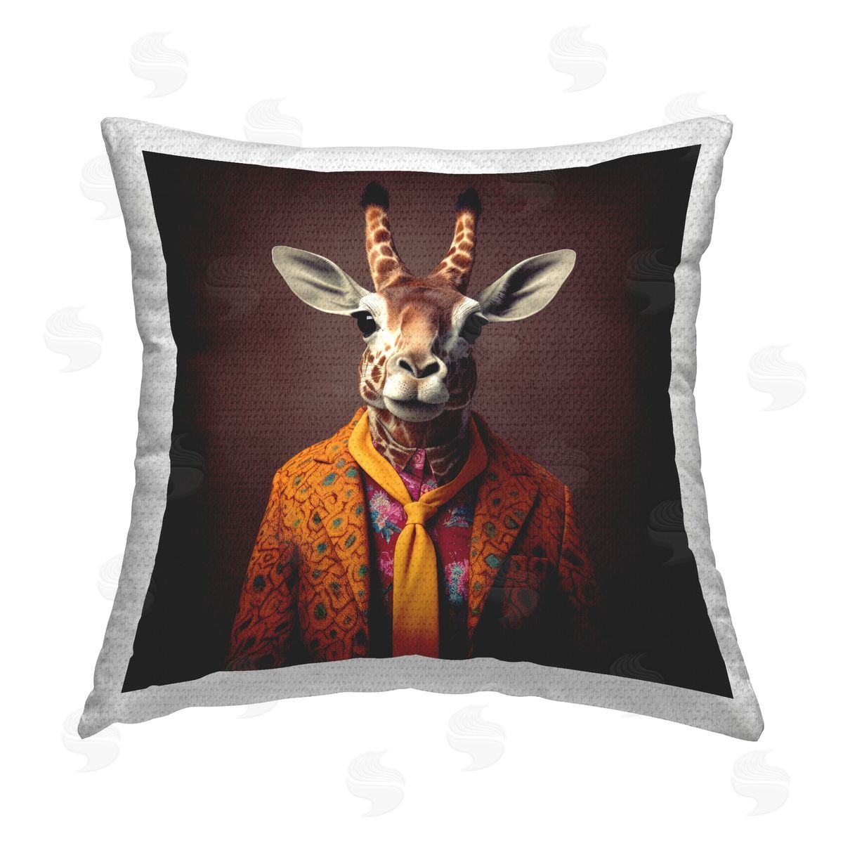 Lazar Studio Giraffe in Trendy Suit Outdoor Quick-Dry Polyester Printed Throw Pillow