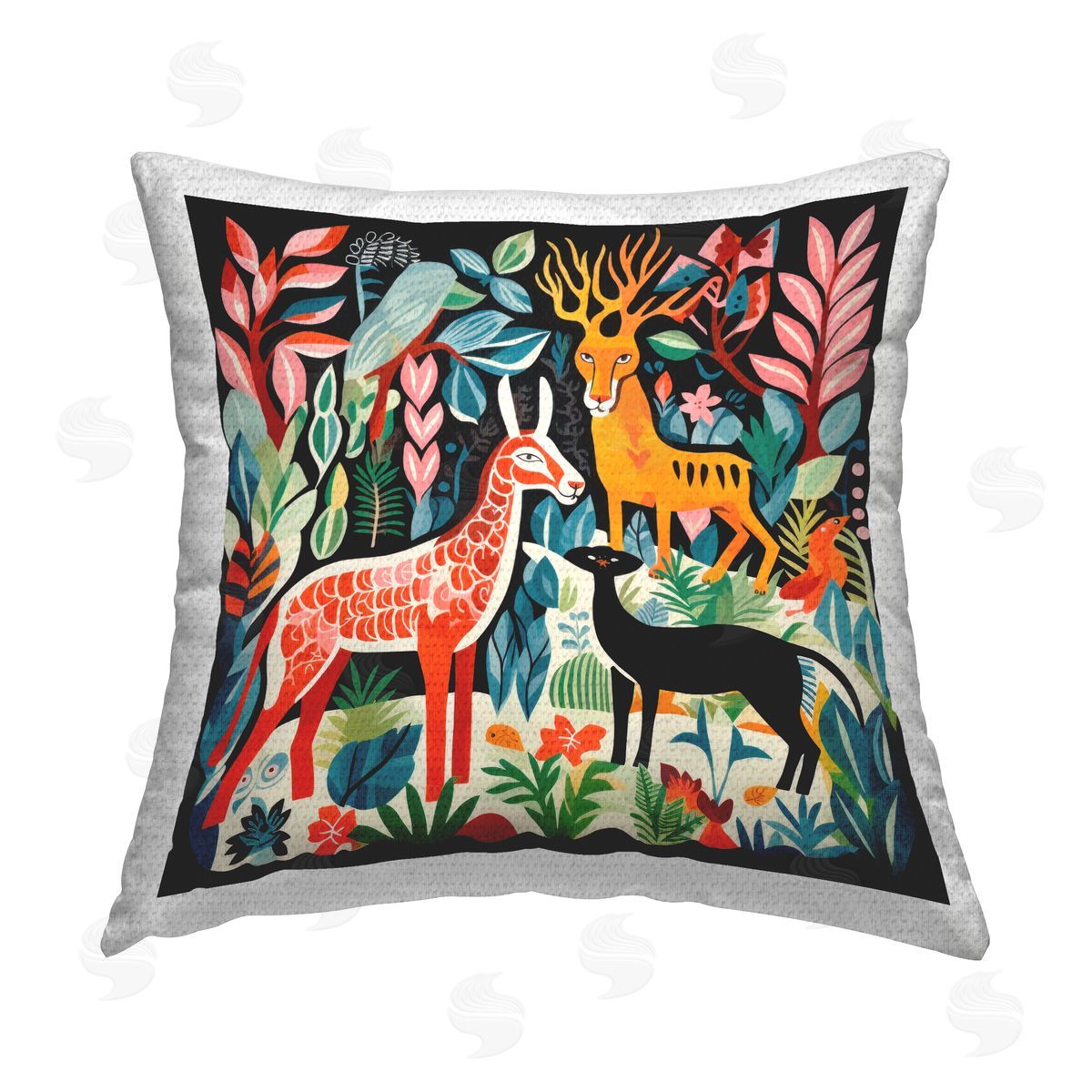 Lazar Studio Abstract Mythological Creatures Outdoor Quick-Dry Polyester Printed Throw Pillow