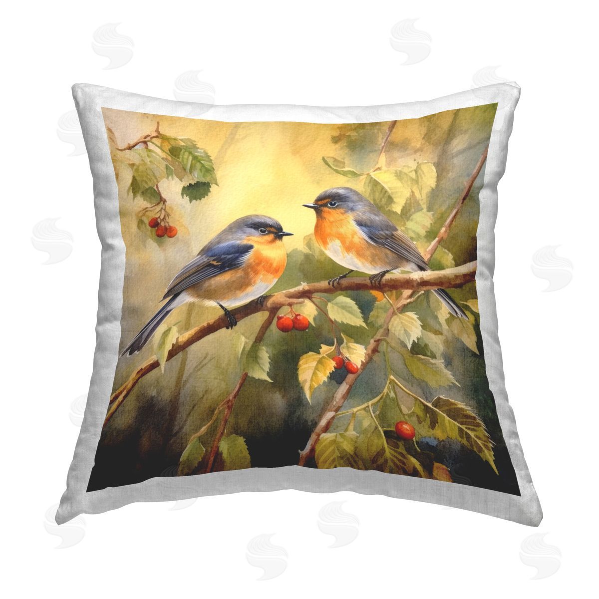 Ryley Gray Two Birds in Tree Printed Plush Polyester Throw Pillow