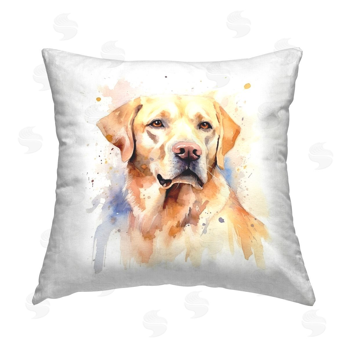 Ryley Gray Labrador with Modern Splatter Printed Plush Polyester Throw Pillow