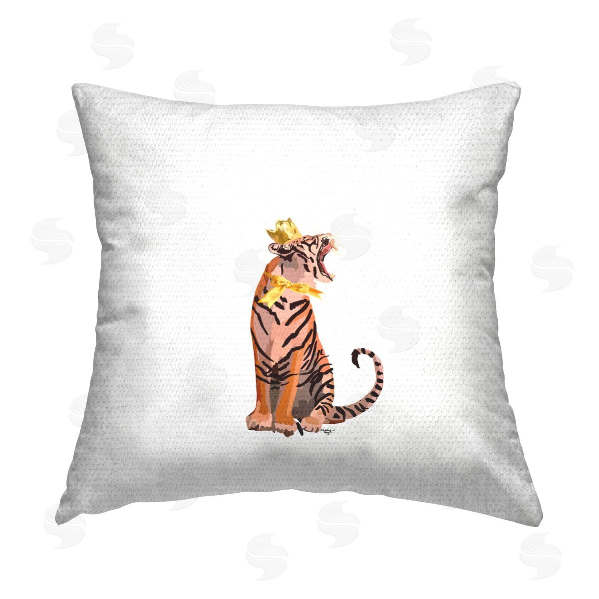 Amelia Noyes Roaring Royal Tiger Outdoor Quick-Dry Polyester Printed Throw Pillow