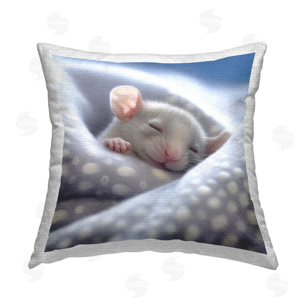 Roozbeh Fuzzy Sleeping Mouse Outdoor Quick-Dry Polyester Printed Throw Pillow