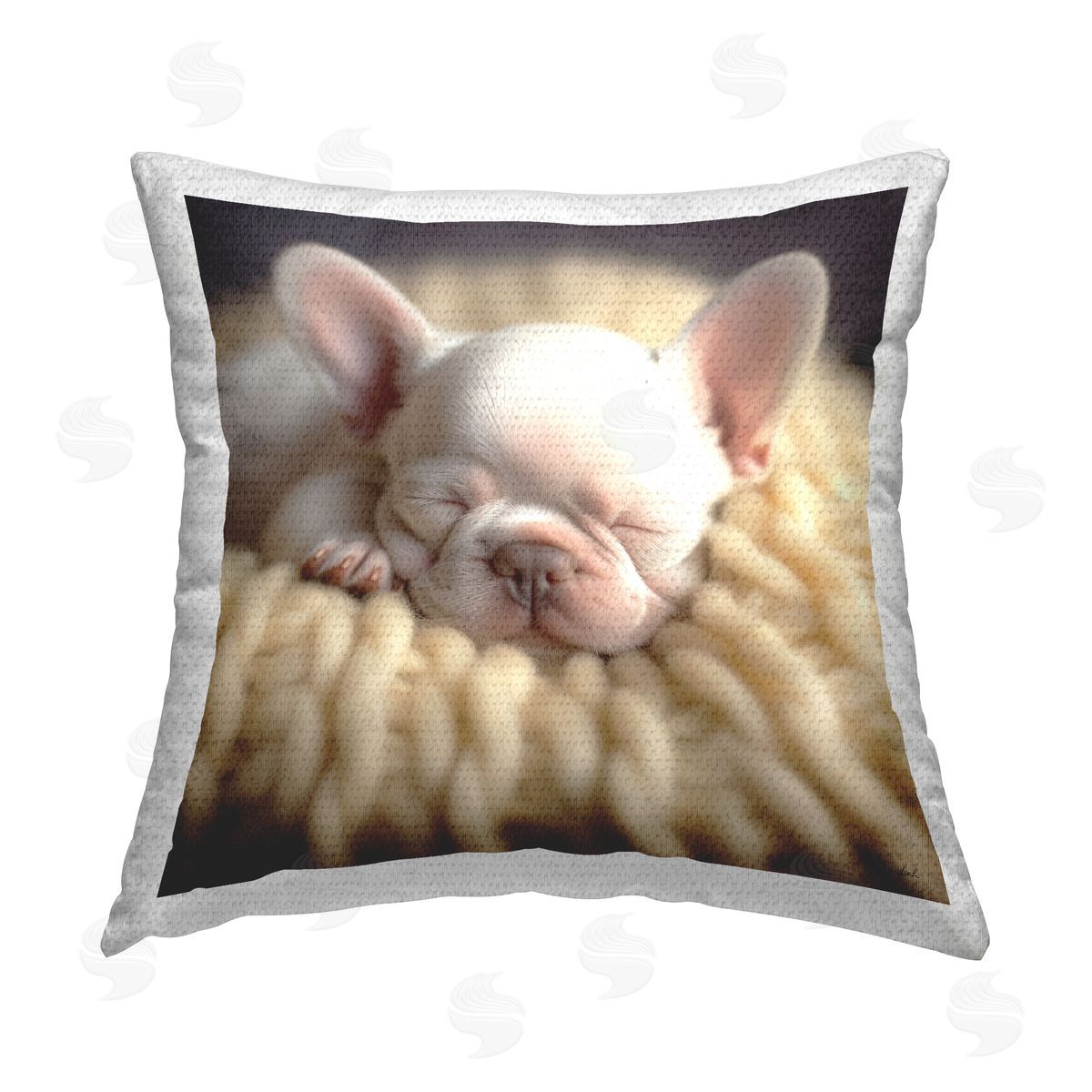 Roozbeh Sleeping French Bulldog Puppy Outdoor Quick-Dry Polyester Printed Throw Pillow