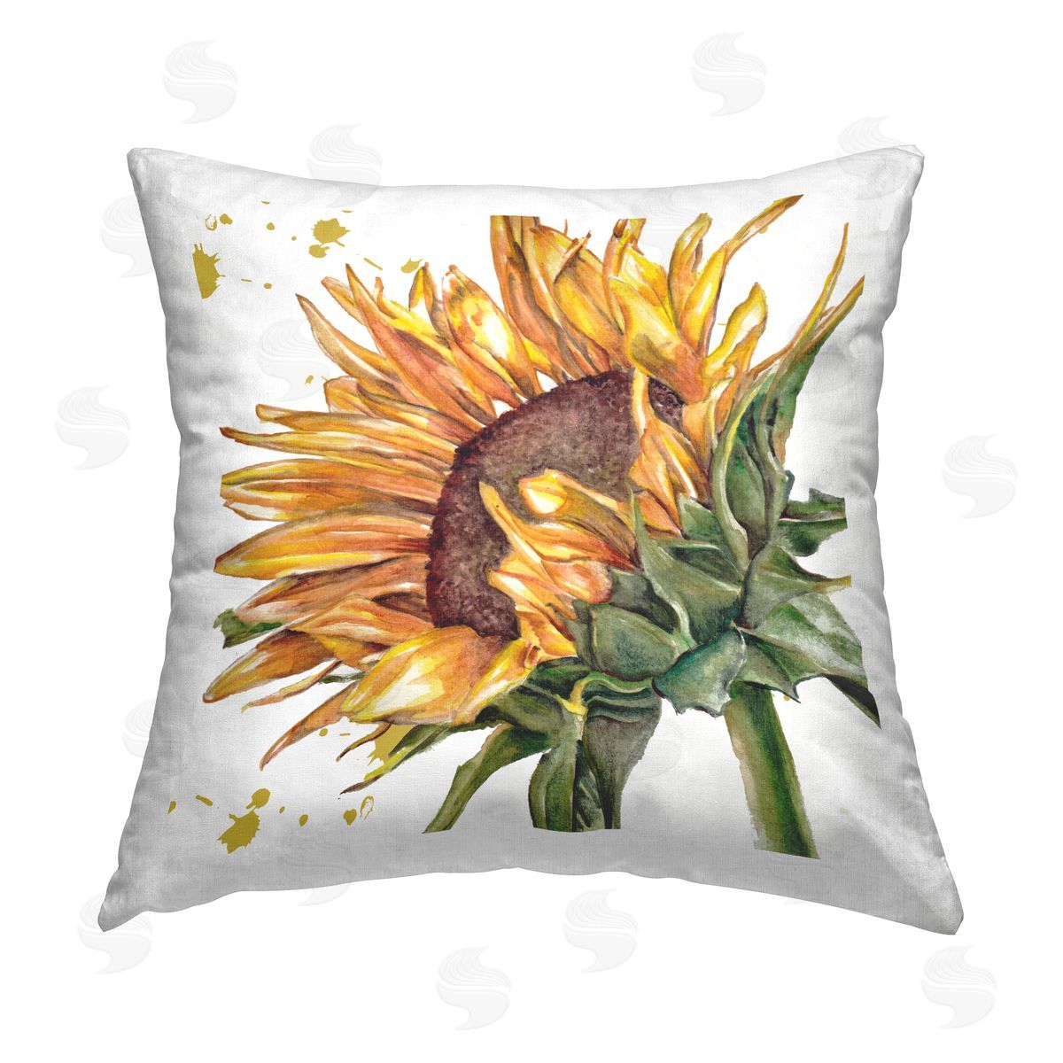 Studio 731 rep. Levison Designs Modern Sunflower Bloom Printed Plush Polyester Throw Pillow