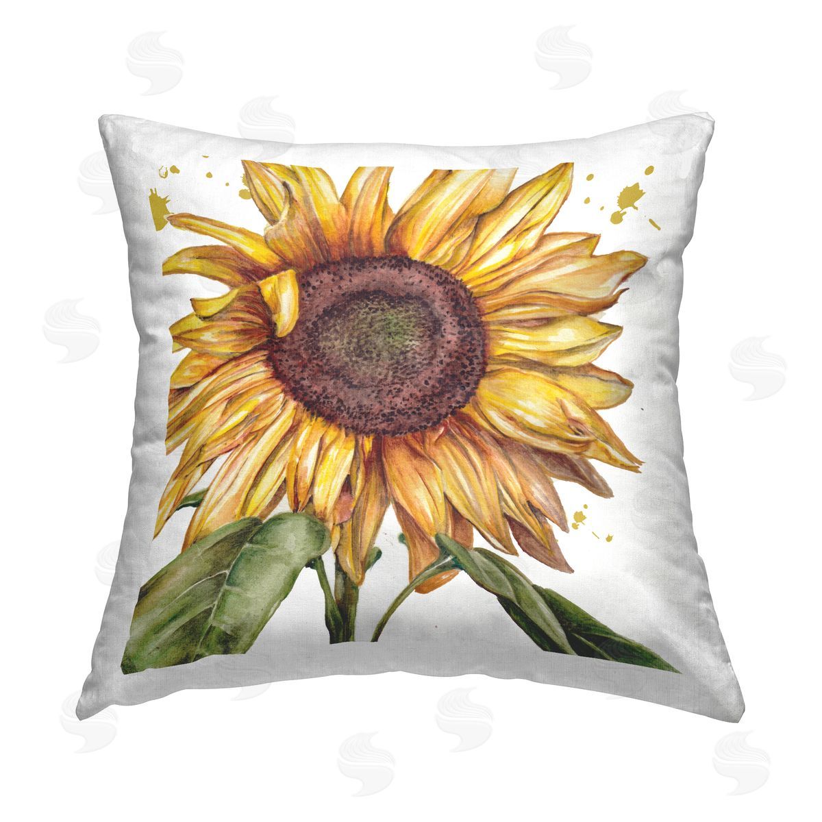 Studio 731 rep. Levison Designs Bright Sunflower Bloom Printed Plush Polyester Throw Pillow