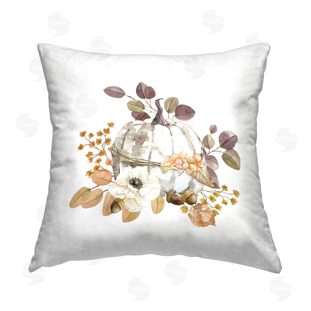 Carol Robinson Minimal Autumnal Botanicals Printed Plush Polyester Throw Pillow