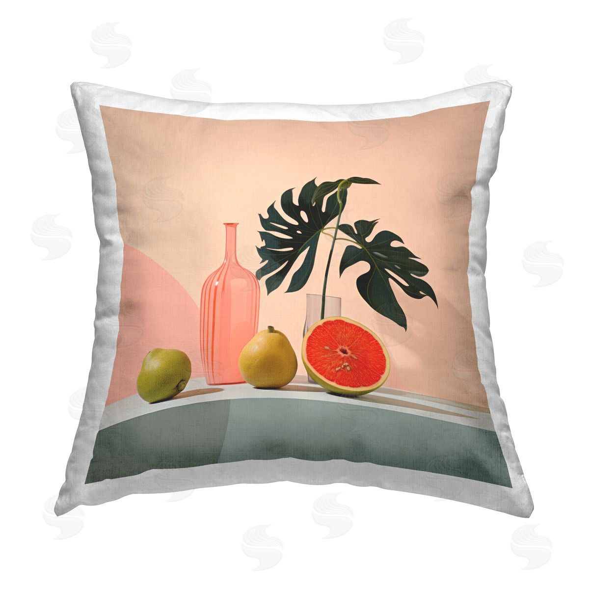 Lazar Studio Tropical Kitchen Citrus Printed Plush Polyester Throw Pillow