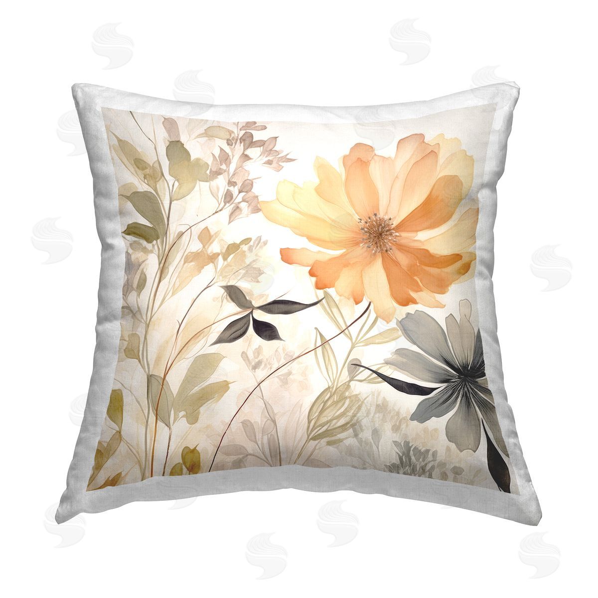 Lazar Studio Lush Botanical Serenity Printed Plush Polyester Throw Pillow