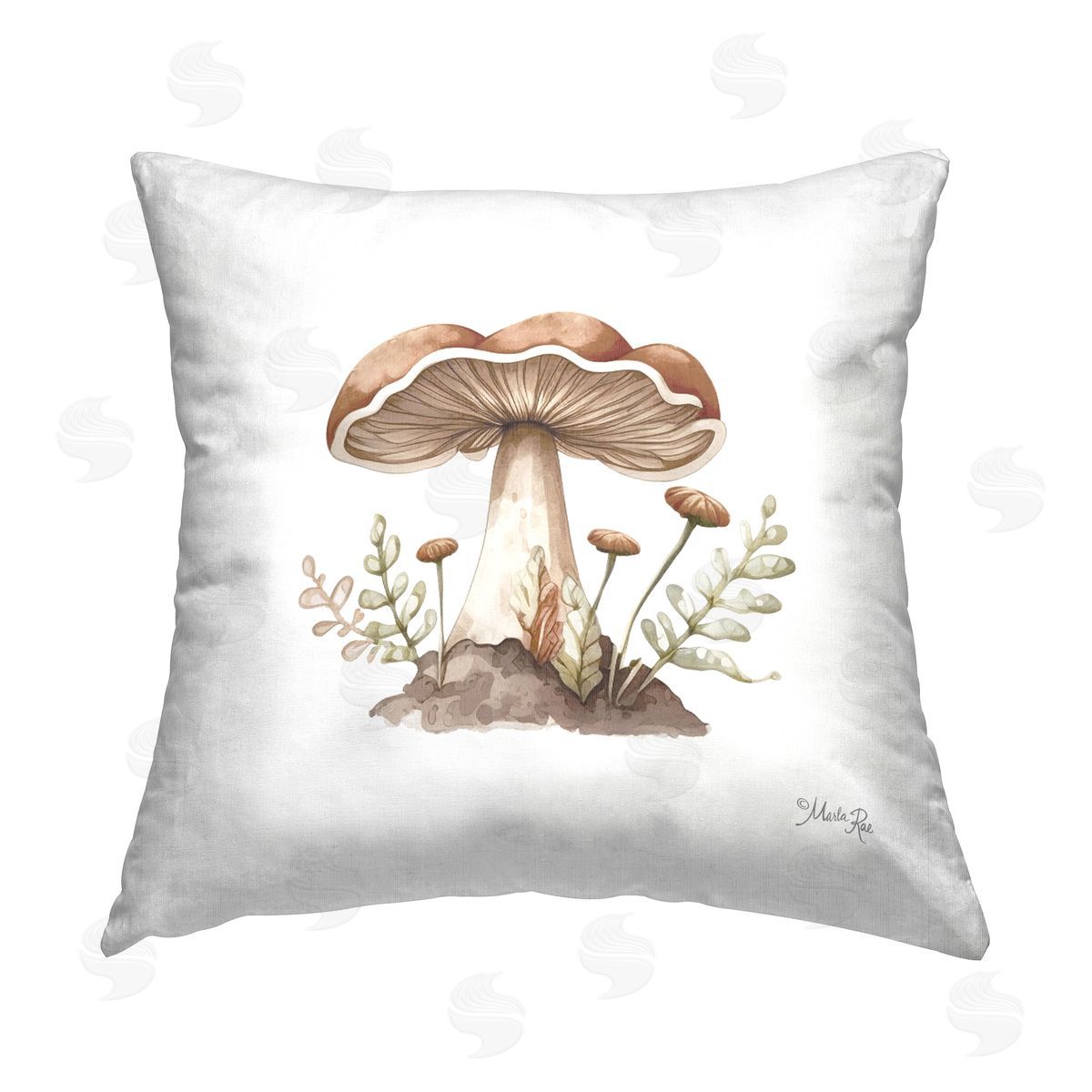 Marla Rae Soft Minimal Mushroom Printed Plush Polyester Throw Pillow