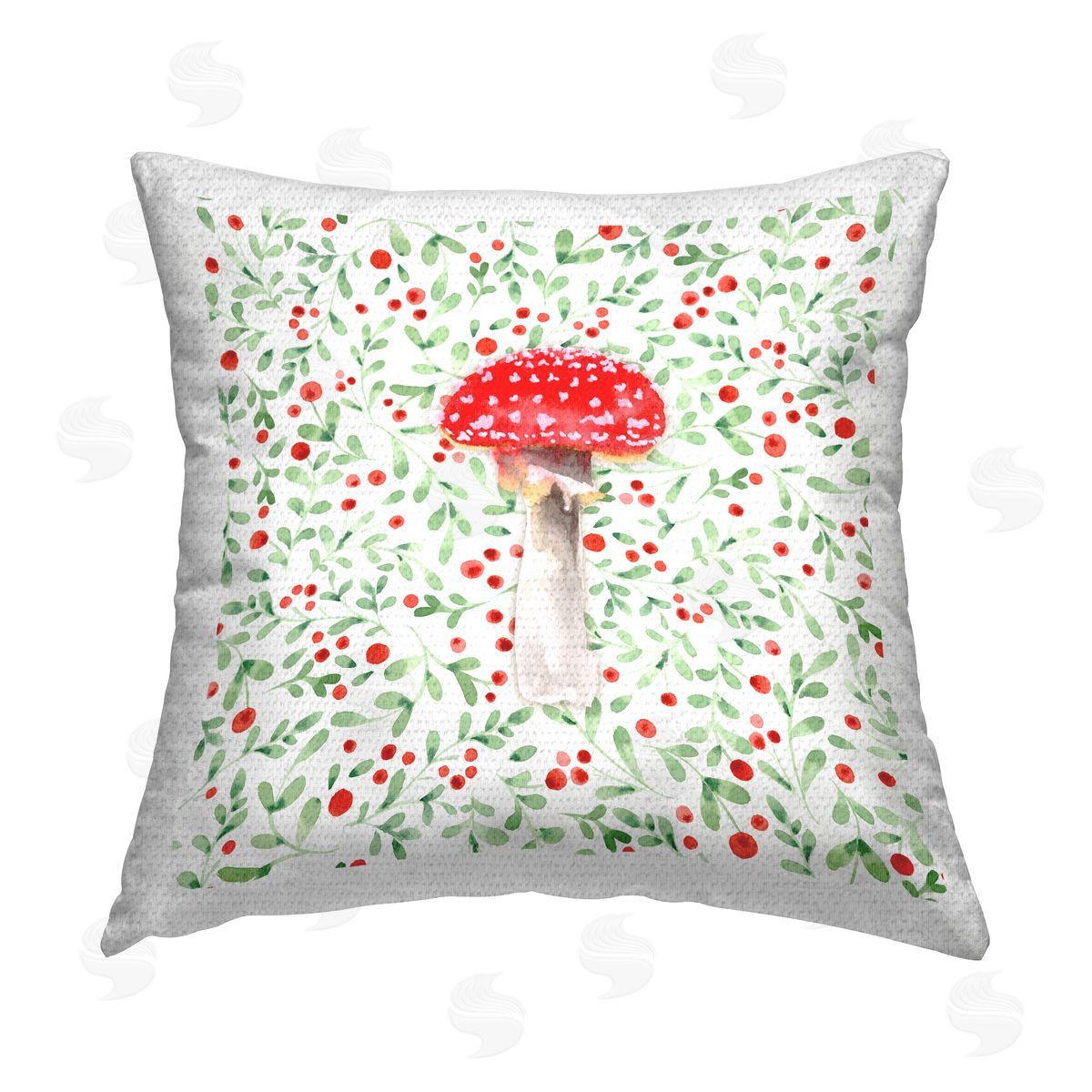 Two If By Sea Studios Botanical Patterned Mushroom Outdoor Quick-Dry Polyester Printed Throw Pillow