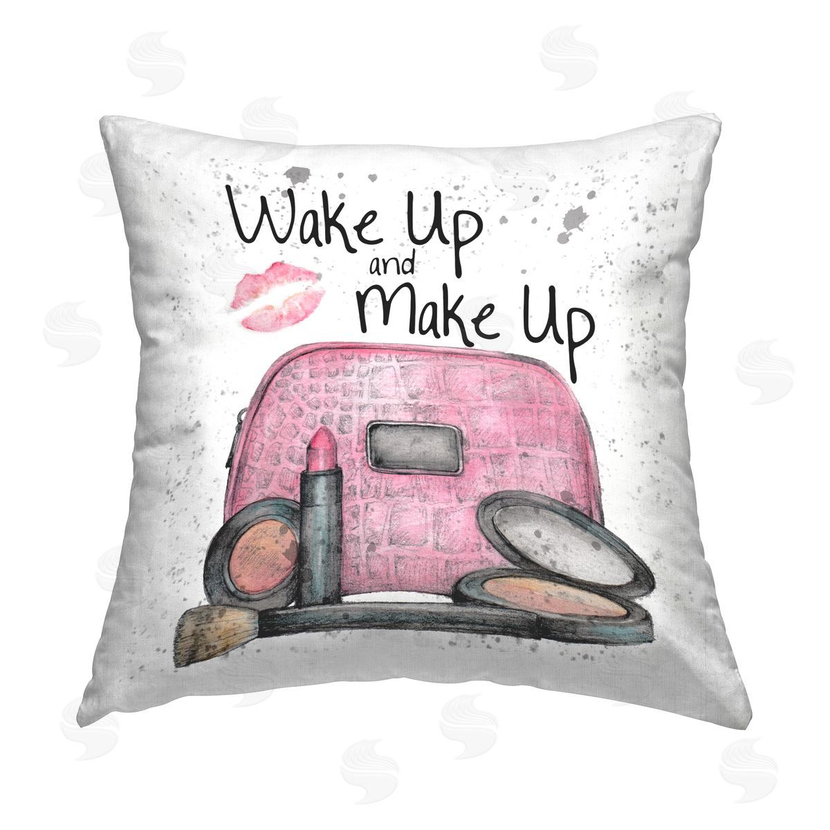 Studio 731 rep. Levison Designs Wake Up & Makeup Glam Printed Plush Polyester Throw Pillow